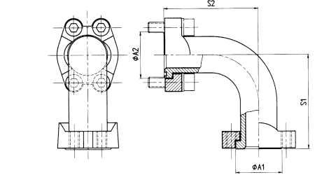 SAE-90° Adaptor - geschweißt