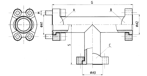 SAE-T-Verbinder - geschweißt