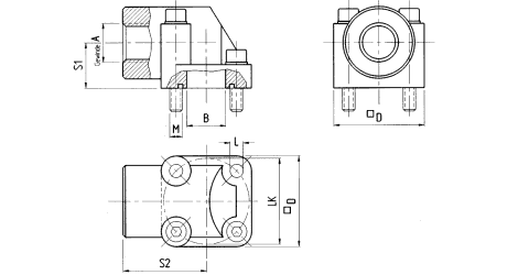 Flansch 90° - BSP-Gewinde - Aluminium