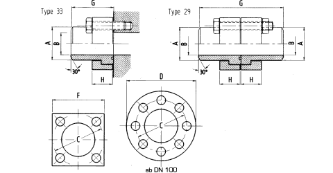 Vierkant-Anschweißflansch ND 250 Vierkant-Anschweißflansch ND 250
